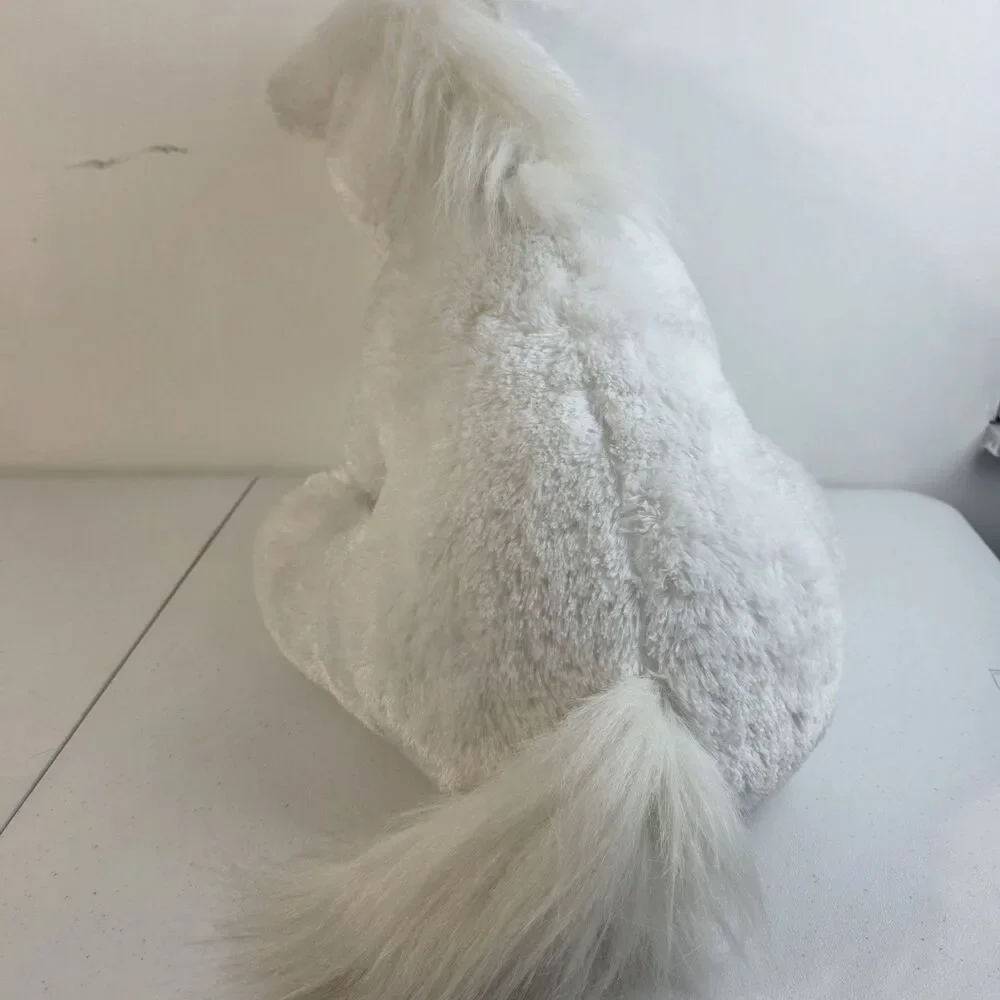 Aurora Large Unicorn Plush White Gold Magical Fluffy Soft Toy Sitting 21” Tall